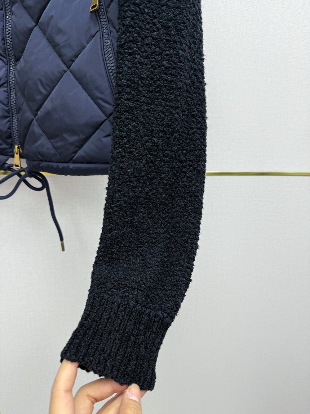 Moncler Drawstring Hem Knit Sleeve Puffer Jacket - Picture 5 of 9